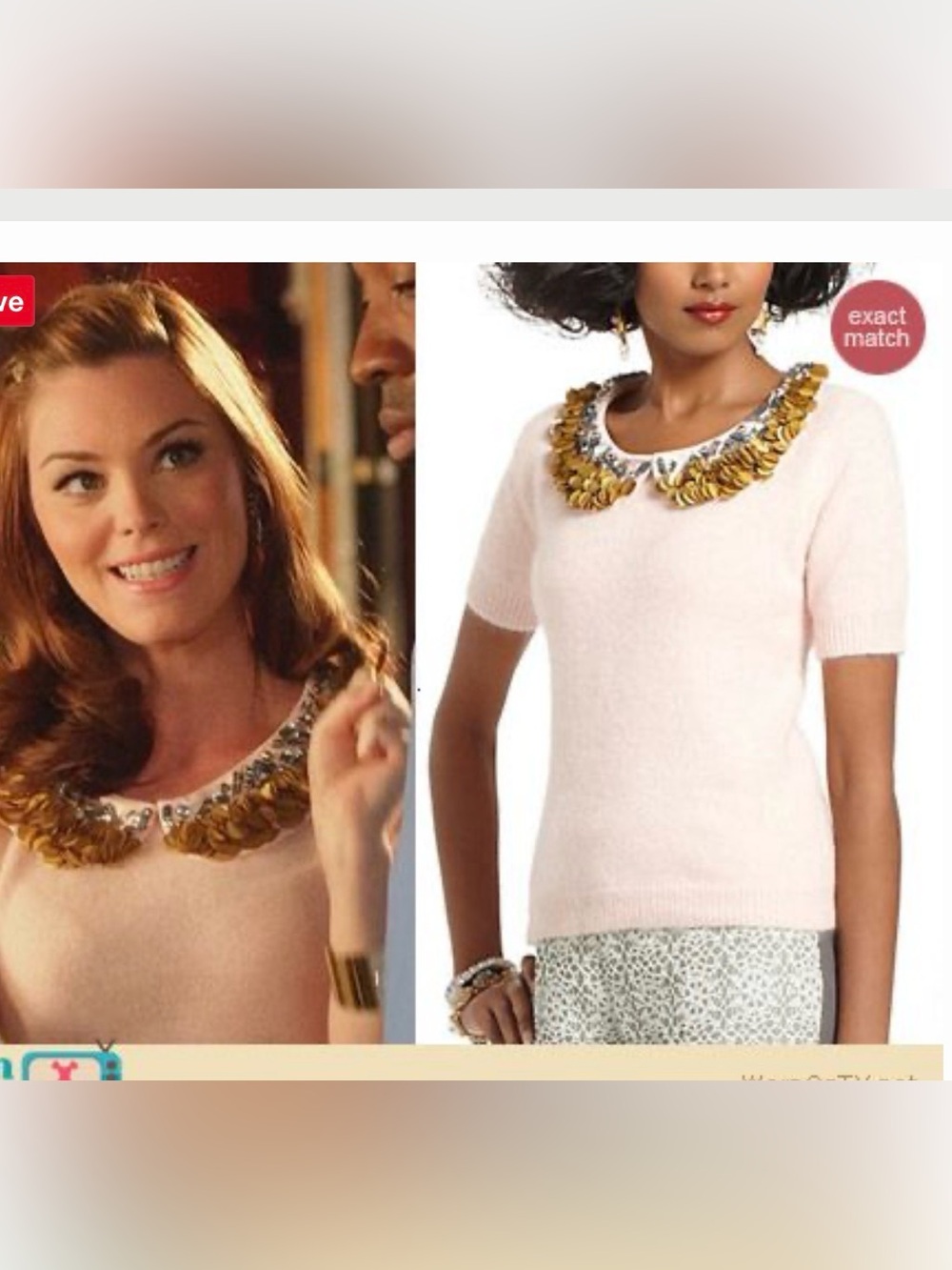 Anthropologie Corey Lynn Calter Angora Peter Pan Paillettes Collar Sweater , S - Picture 4 of 9